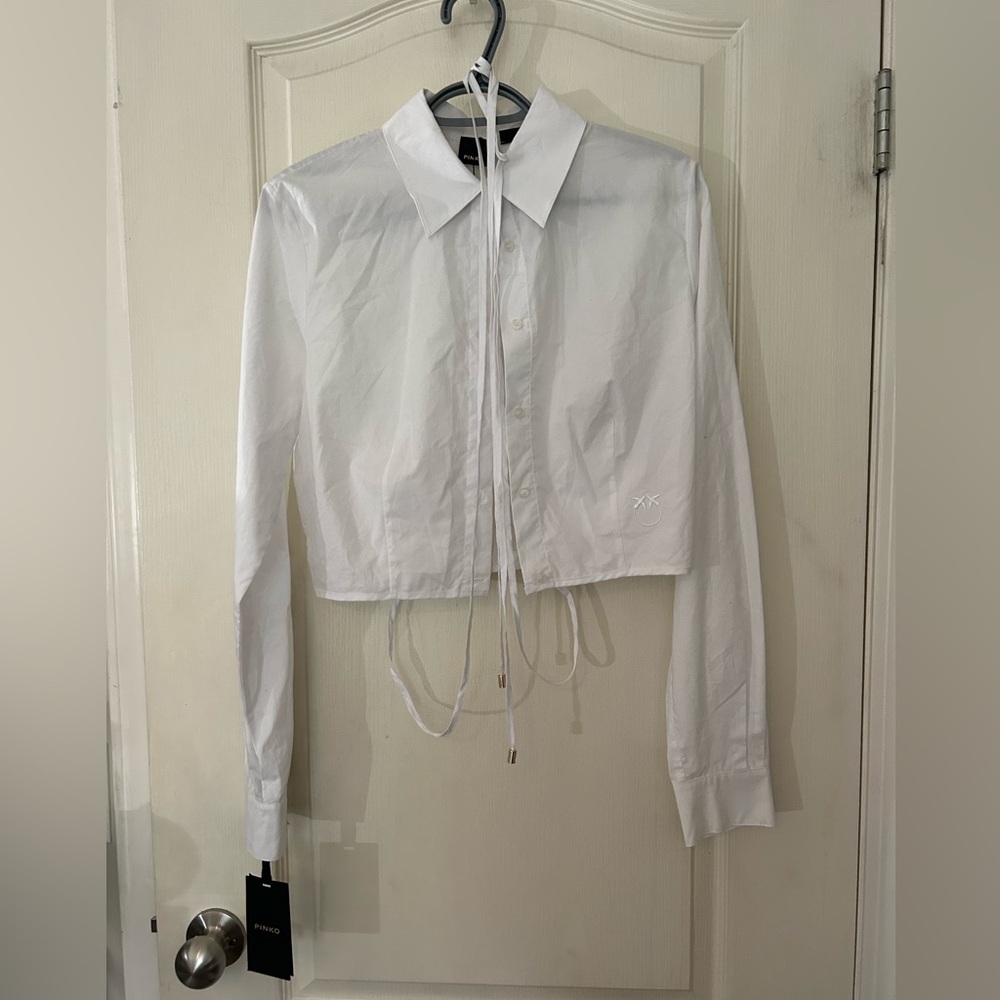 NWT Pinko Caloroso Camica White Top